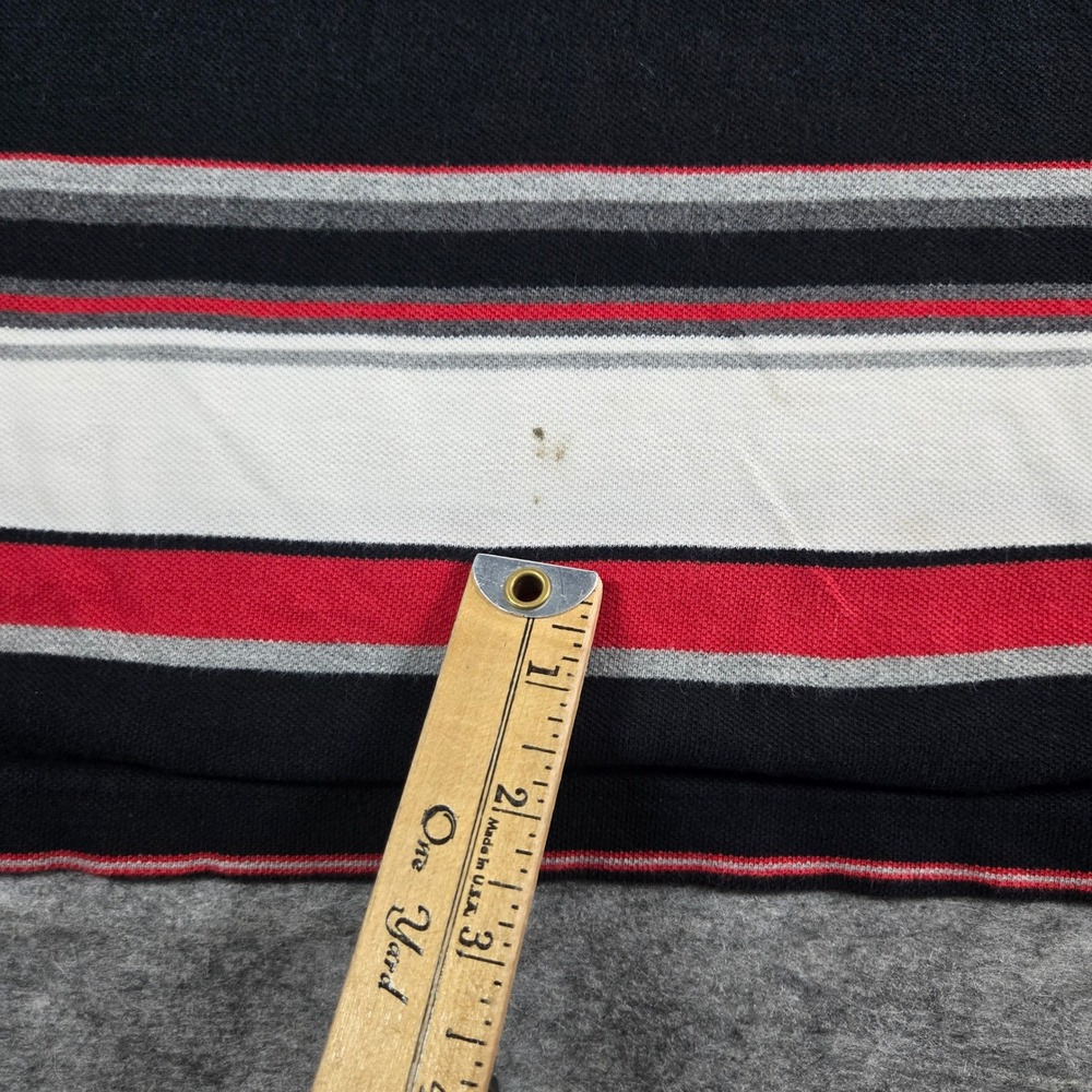 Y2K Ecko Unltd Mens Black Striped Streetwear Polo Shirt Size L - Picture 6 of 8